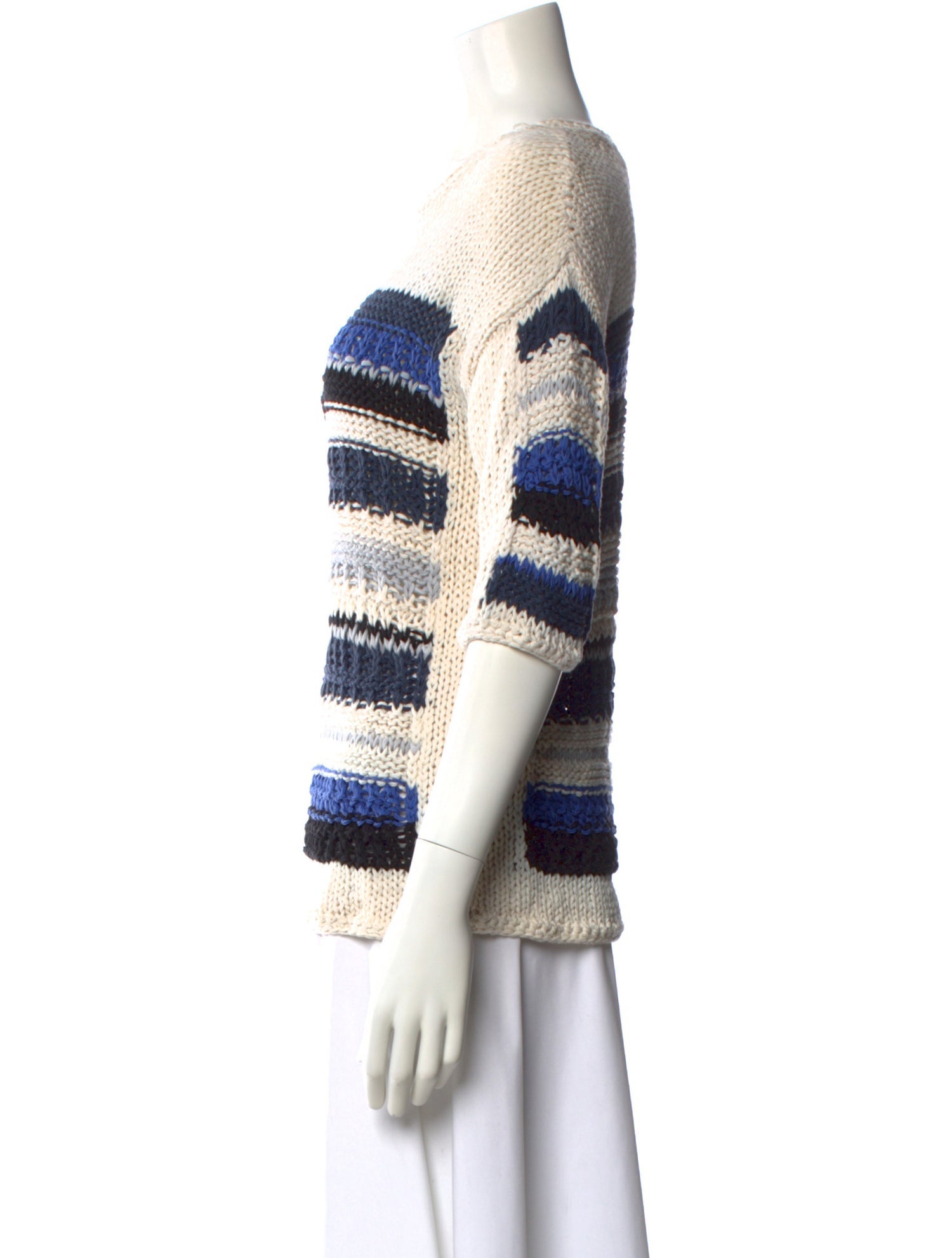 Yigal Azrouël Striped Scoop Neck Sweater