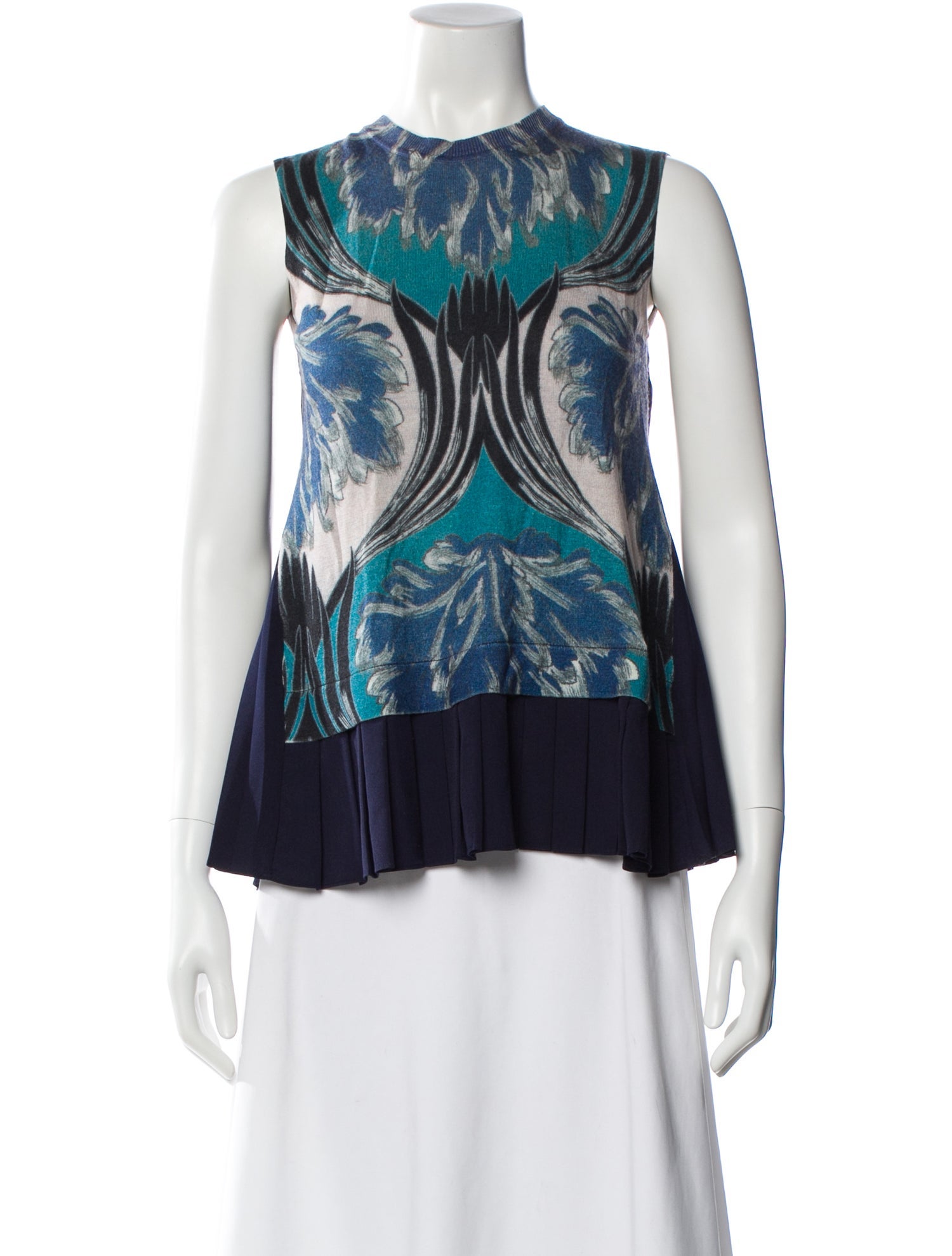 Yigal Azrouël Patterned Crew Neck Top