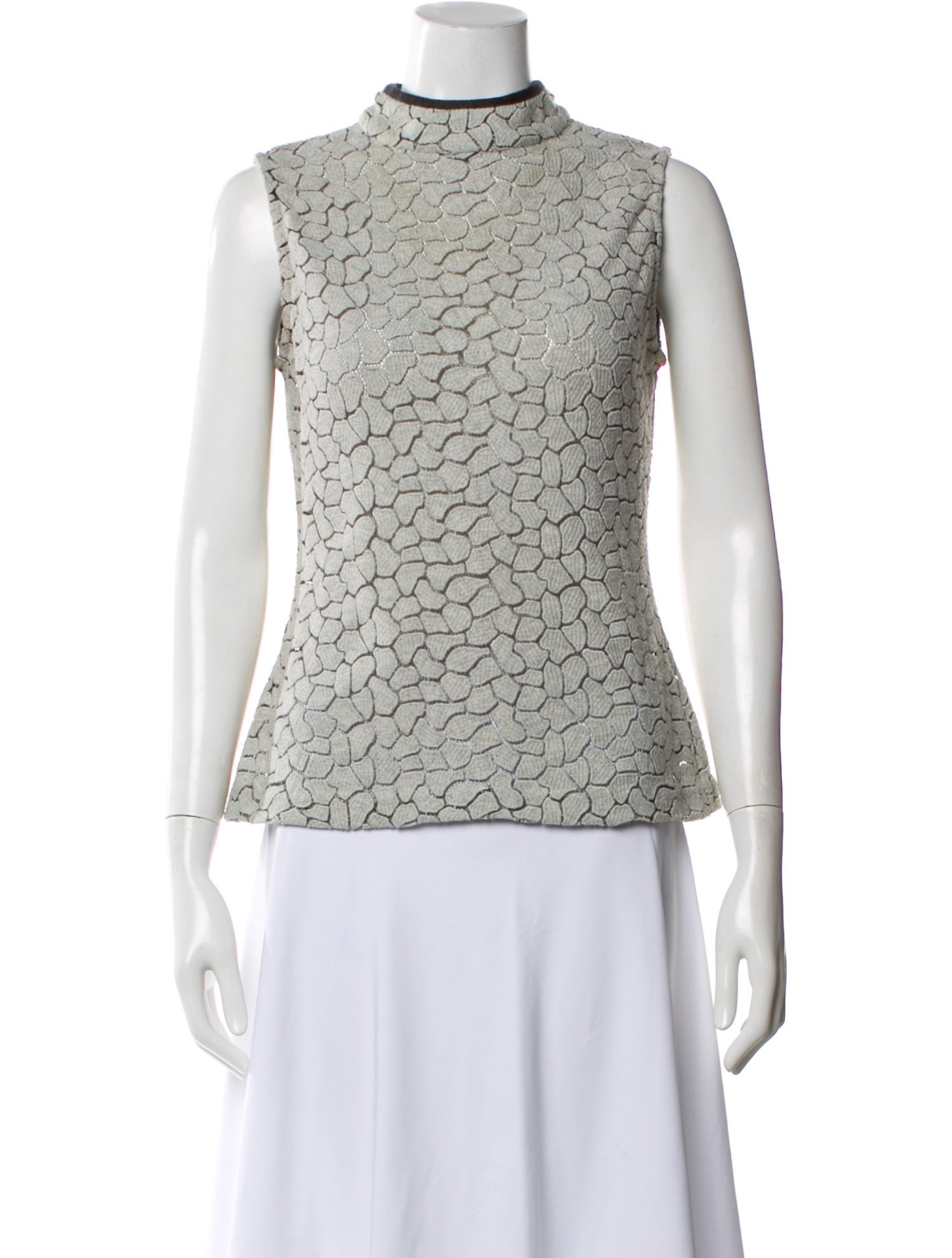 Yigal Azrouël Patterned Mock Neck Top