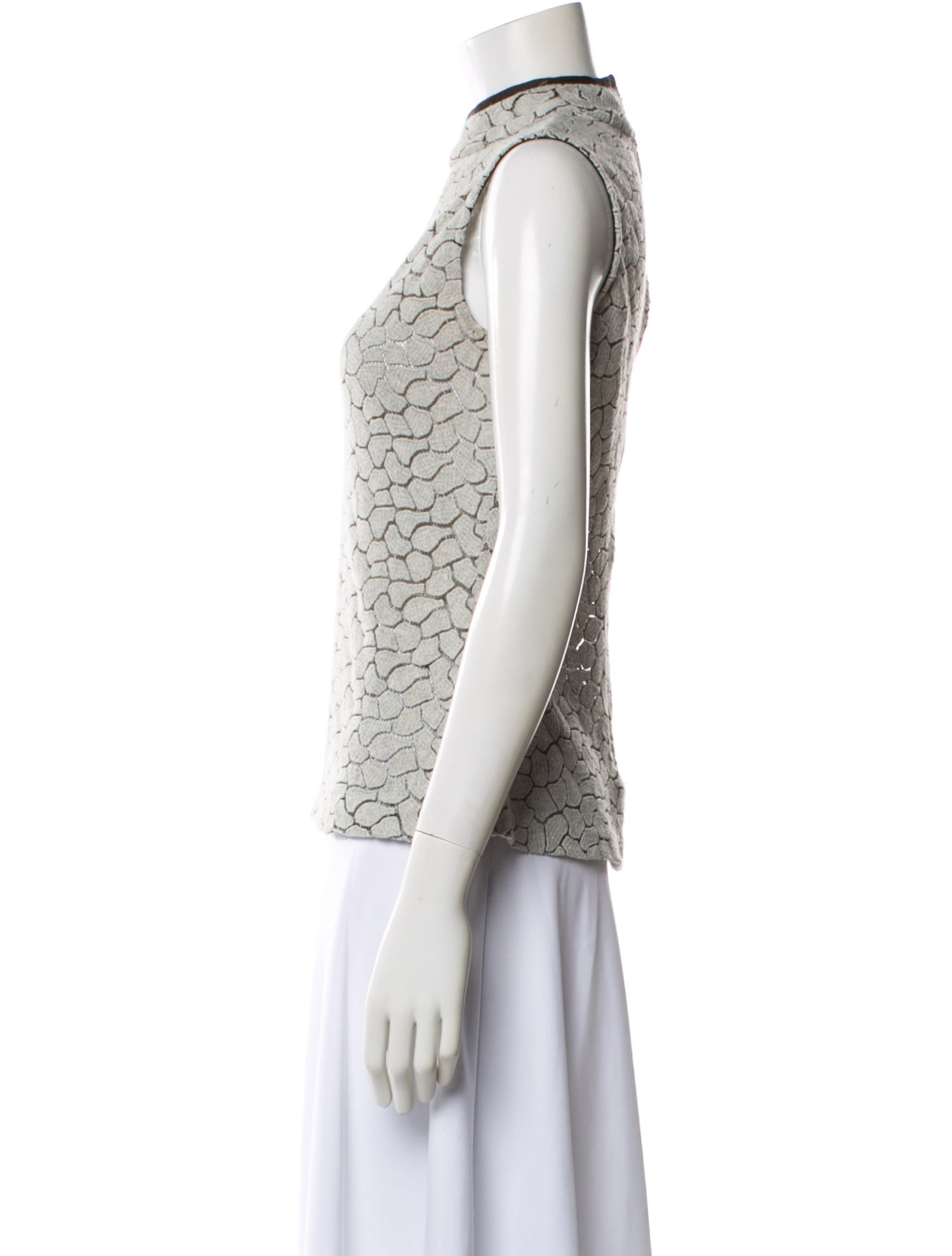 Yigal Azrouël Patterned Mock Neck Top