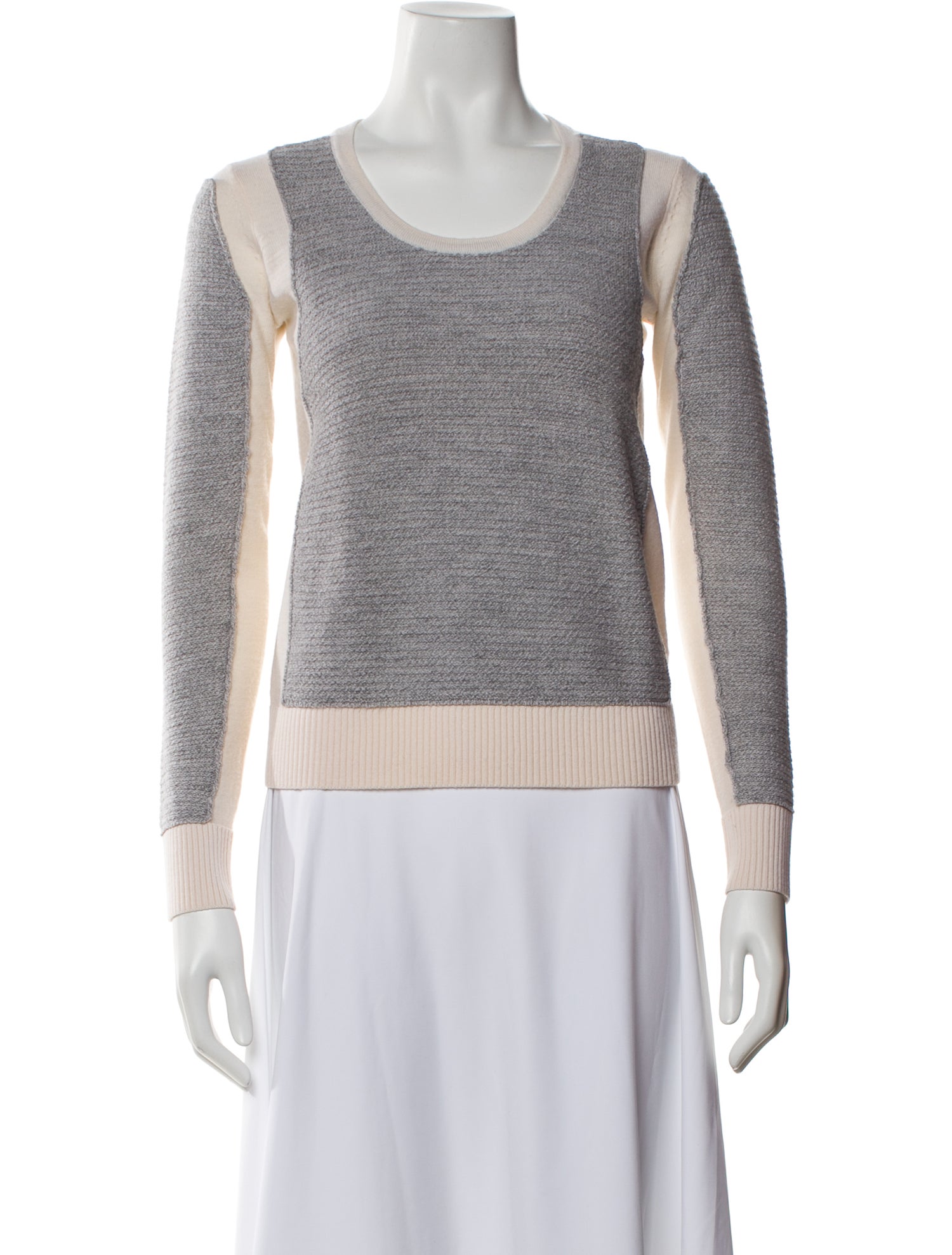Yigal Azrouël Merino Wool Colorblock Pattern Sweatshirt