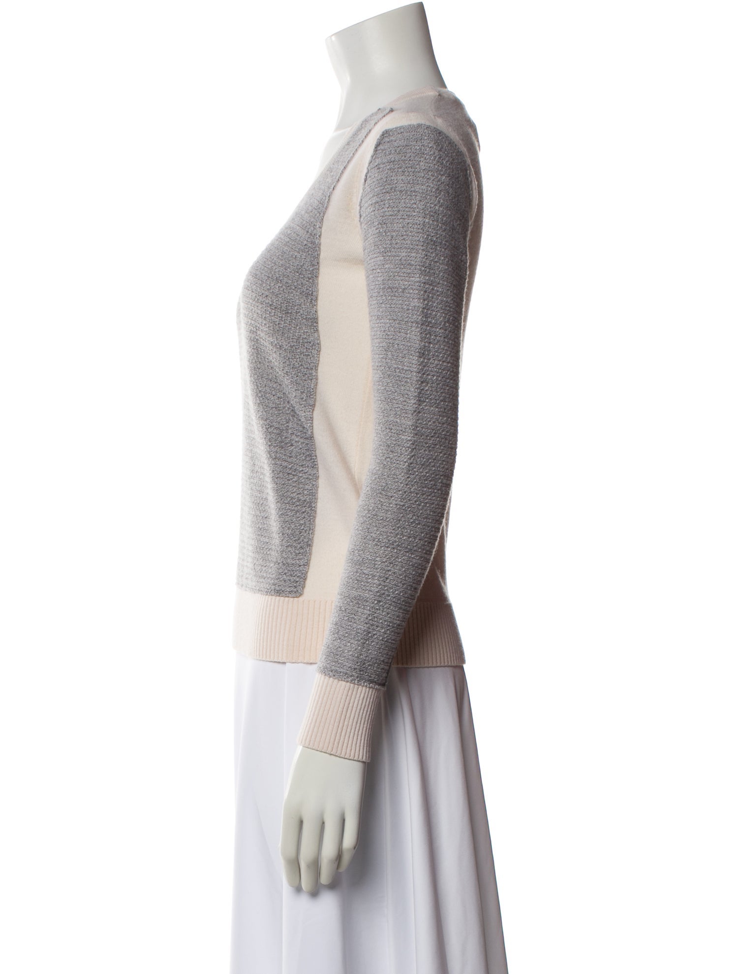 Yigal Azrouël Merino Wool Colorblock Pattern Sweatshirt