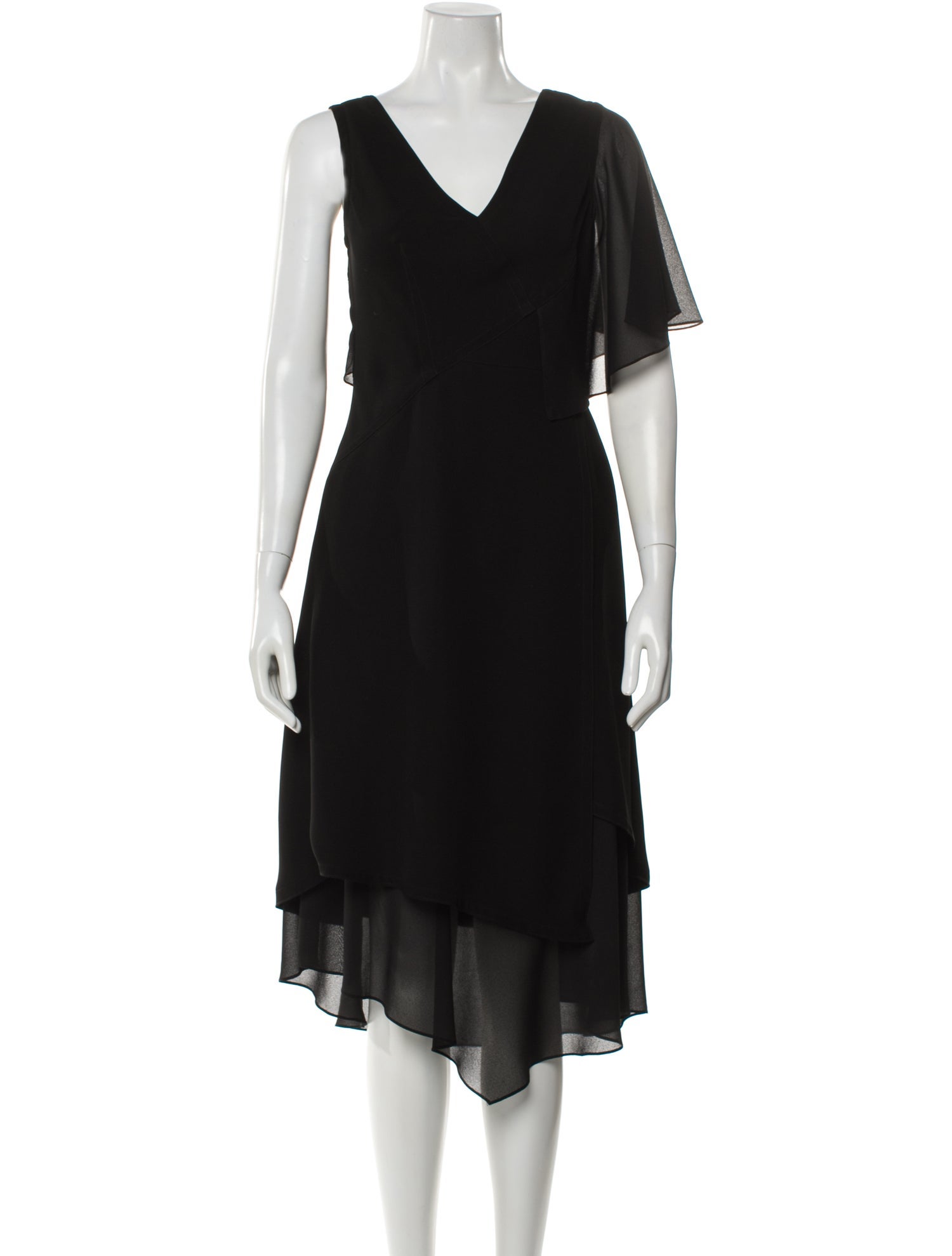 Yigal Azrouël V-Neck Midi Length Dress