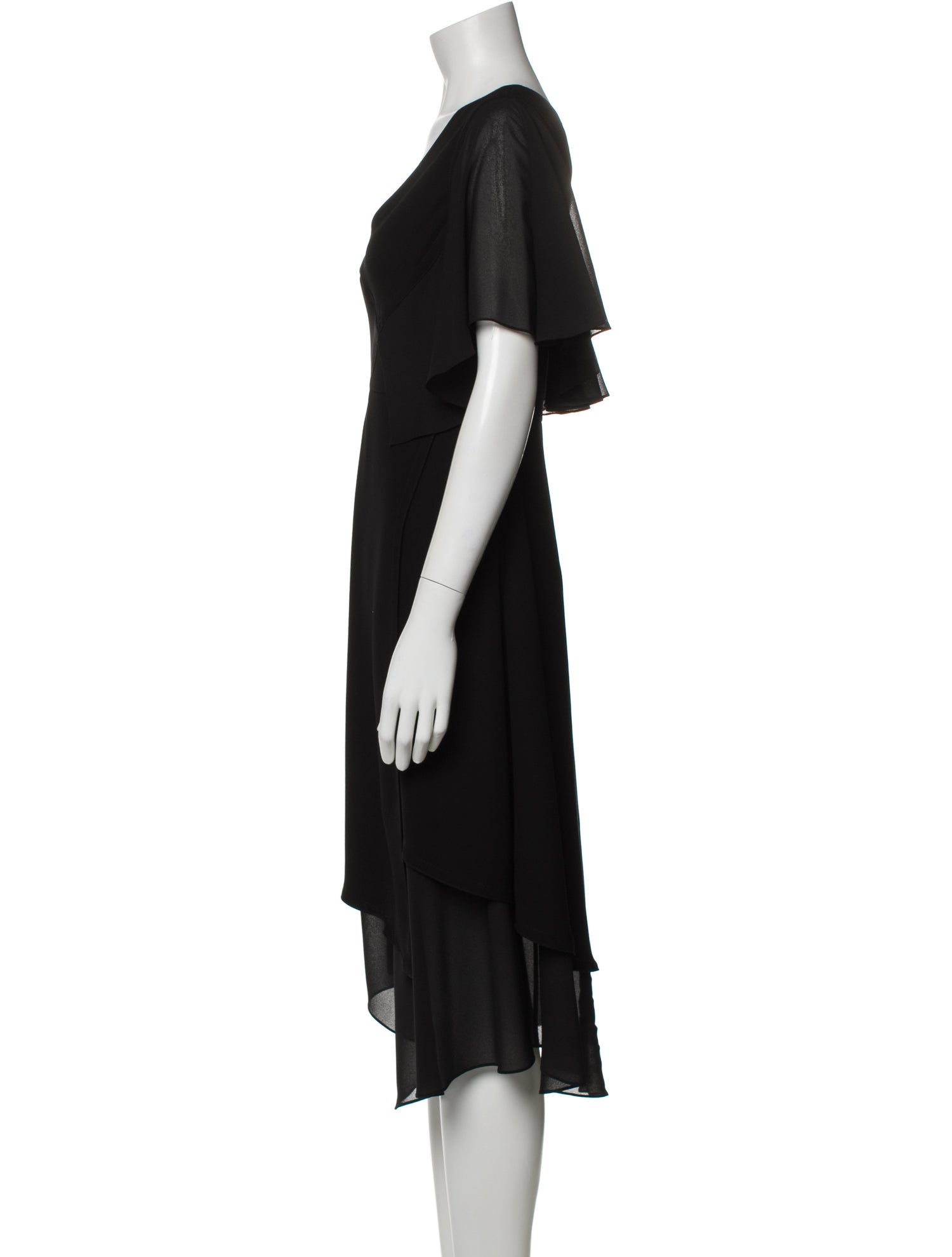 Yigal Azrouël V-Neck Midi Length Dress