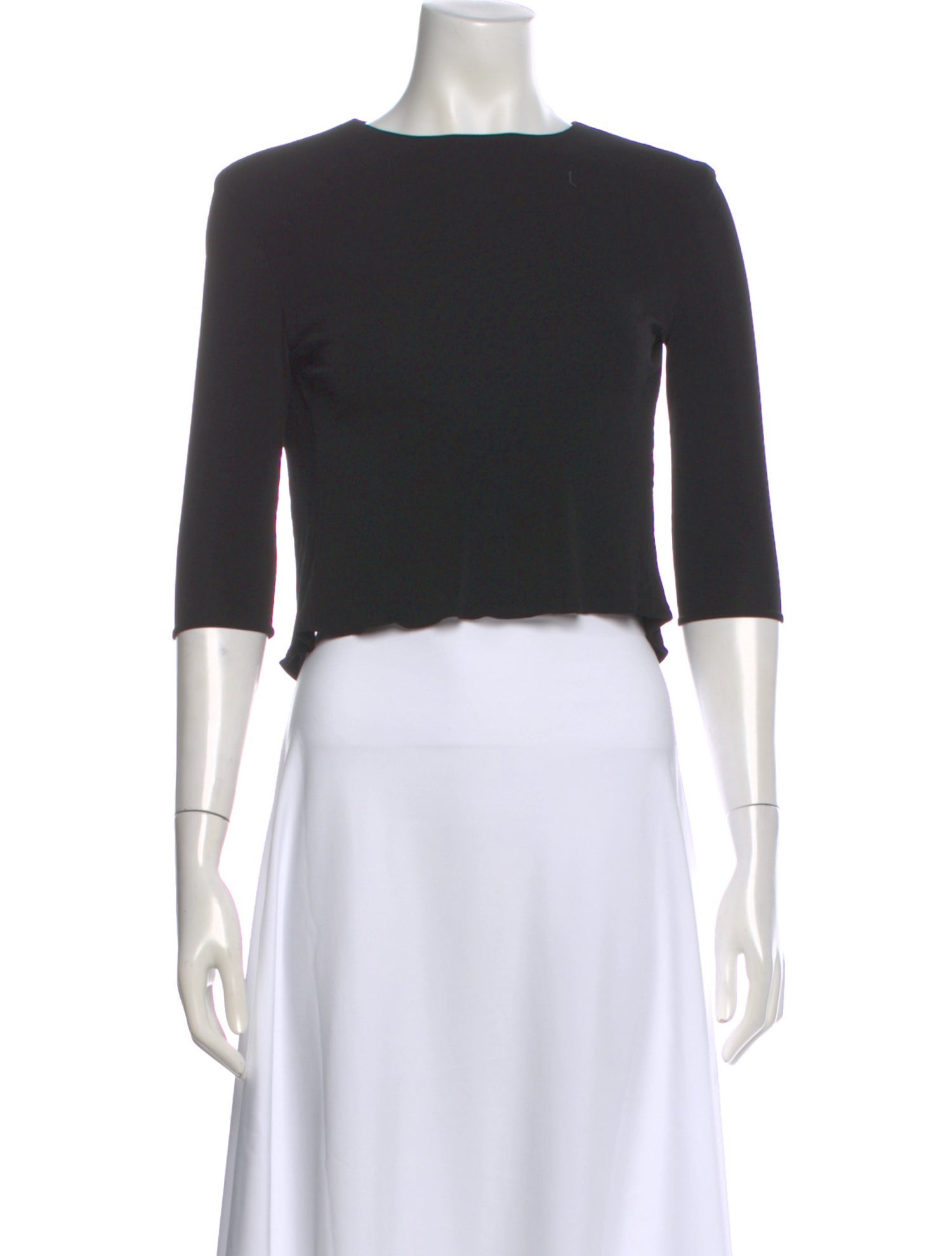Yigal Azrouël Crew Neck Three-Quarter Sleeve Top