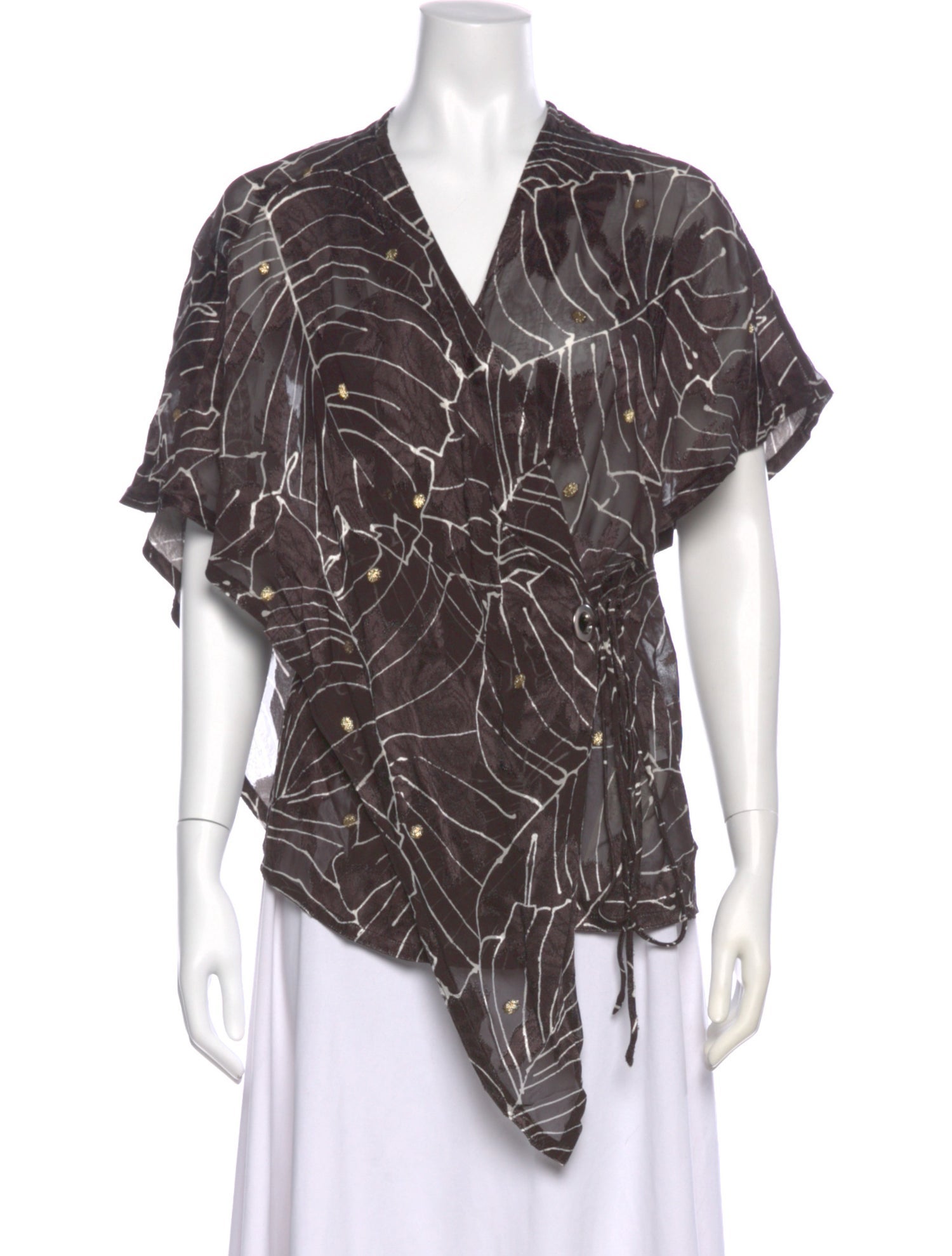 Yigal Azrouël Patterned V-Neck Blouse