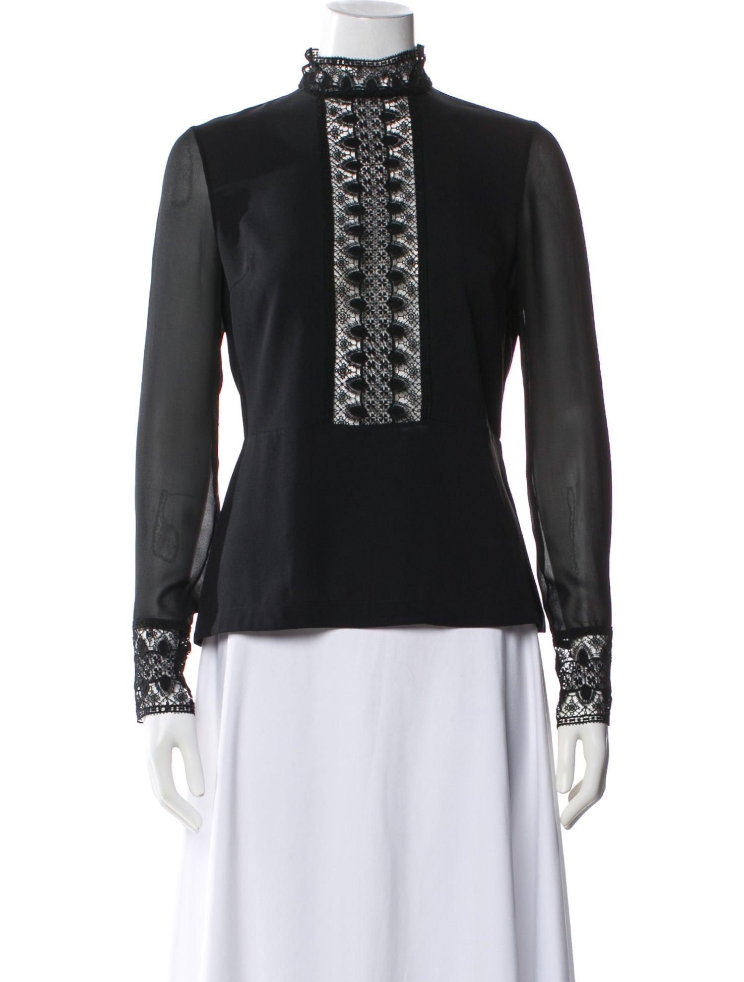 Yigal Azrouël Silk Lace Pattern Blouse