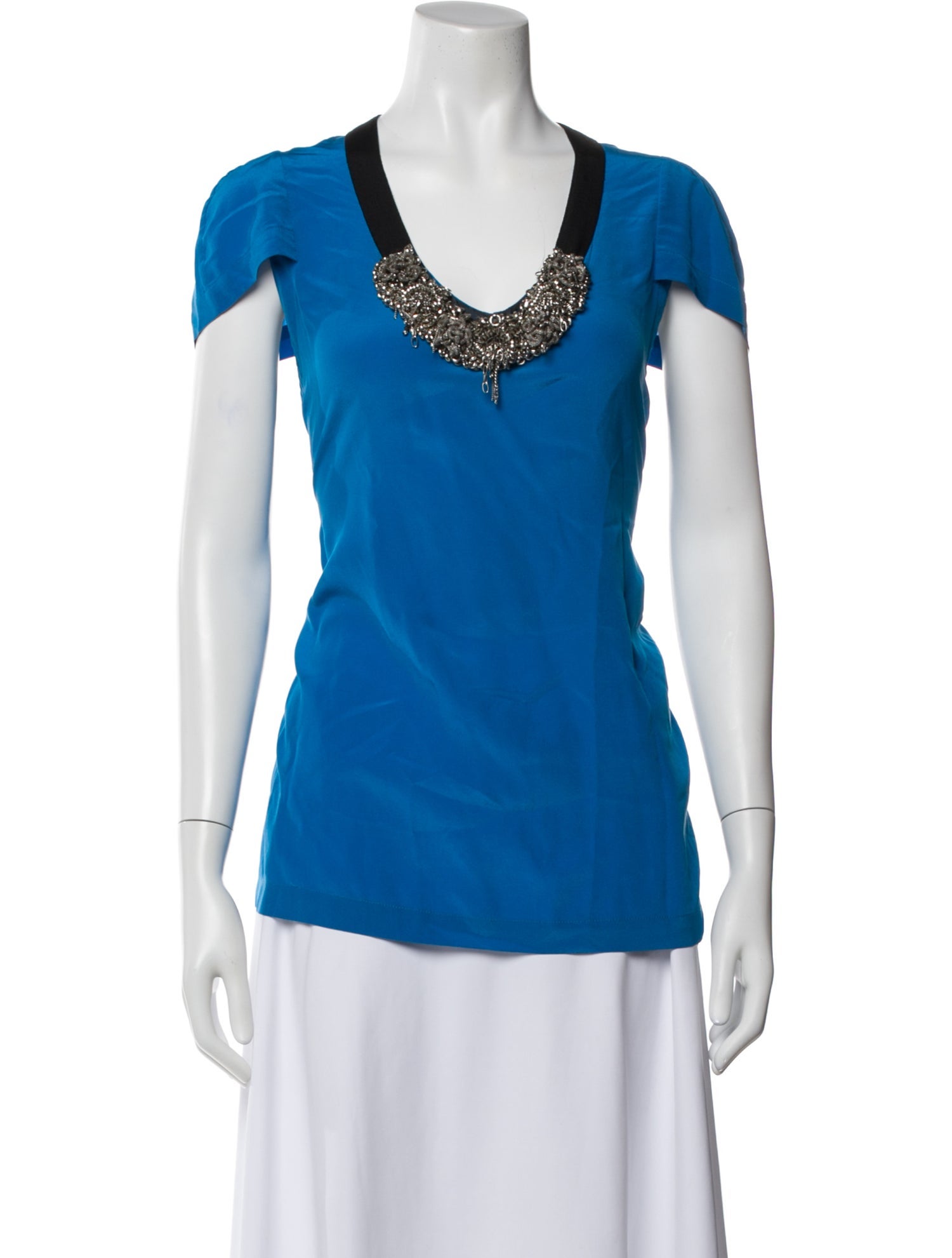 Yigal Azrouël Silk V-Neck Top