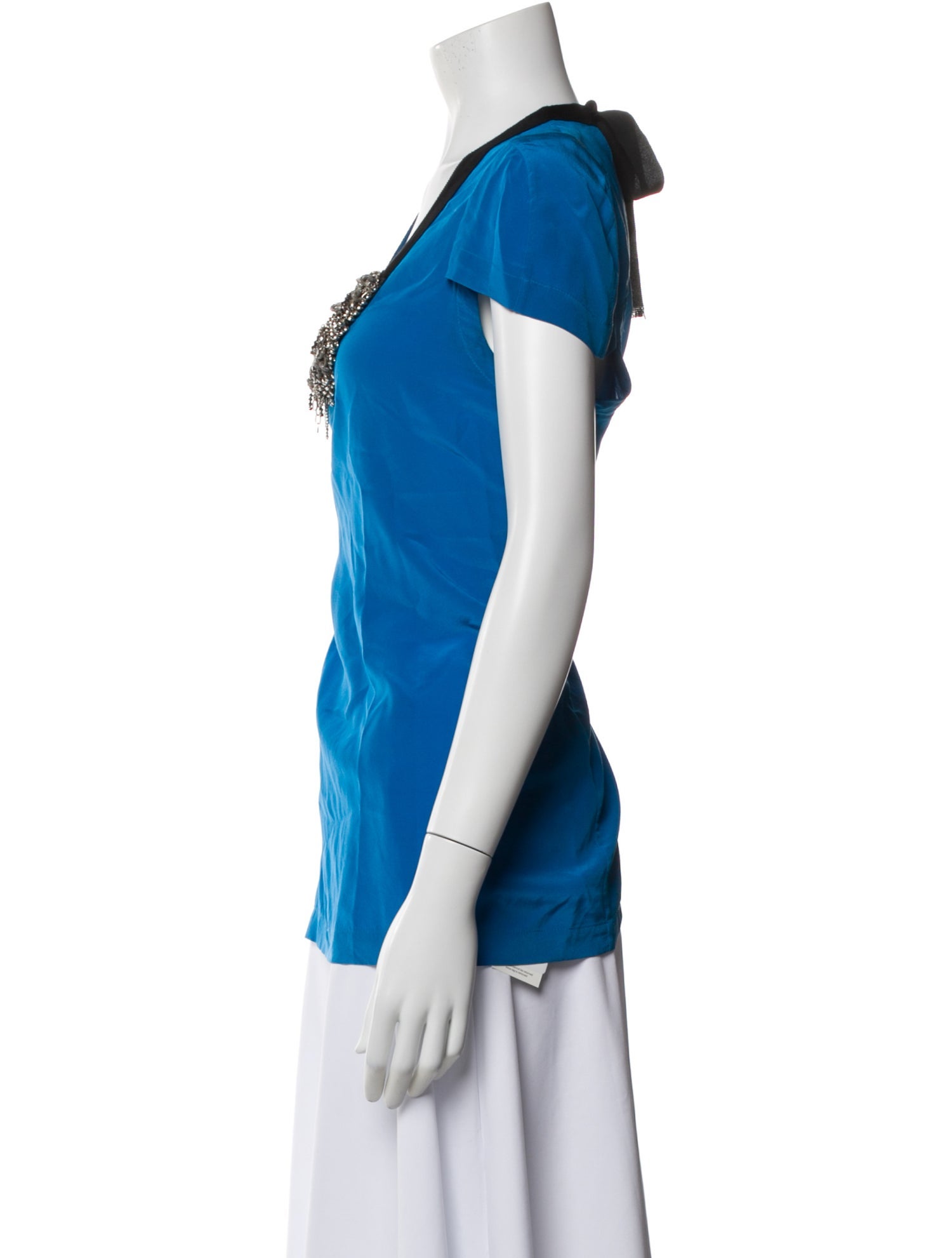 Yigal Azrouël Silk V-Neck Top