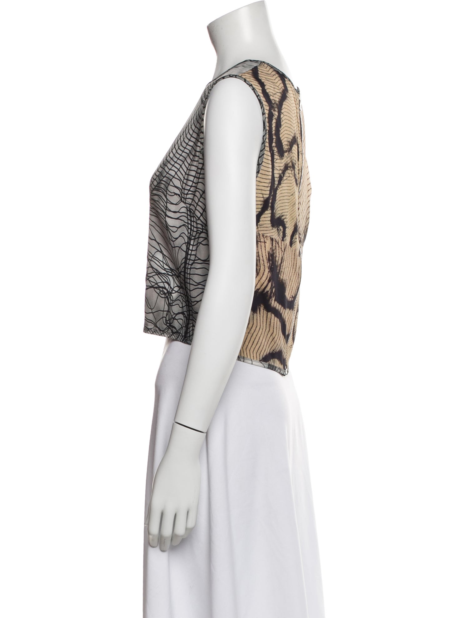 Yigal Azrouël Patterned Crew Neck Top