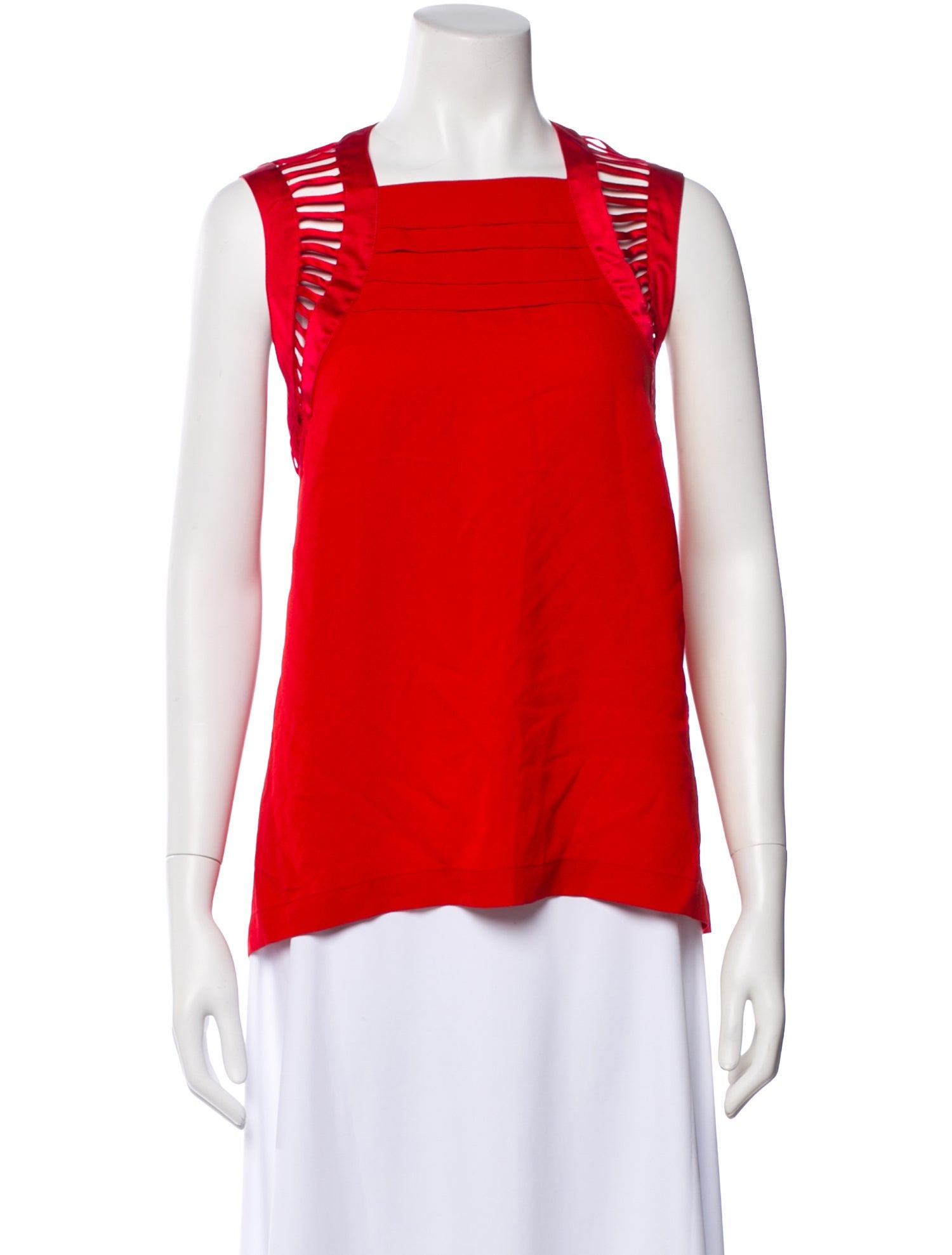 Yigal Azrouël Silk Square Neckline Top