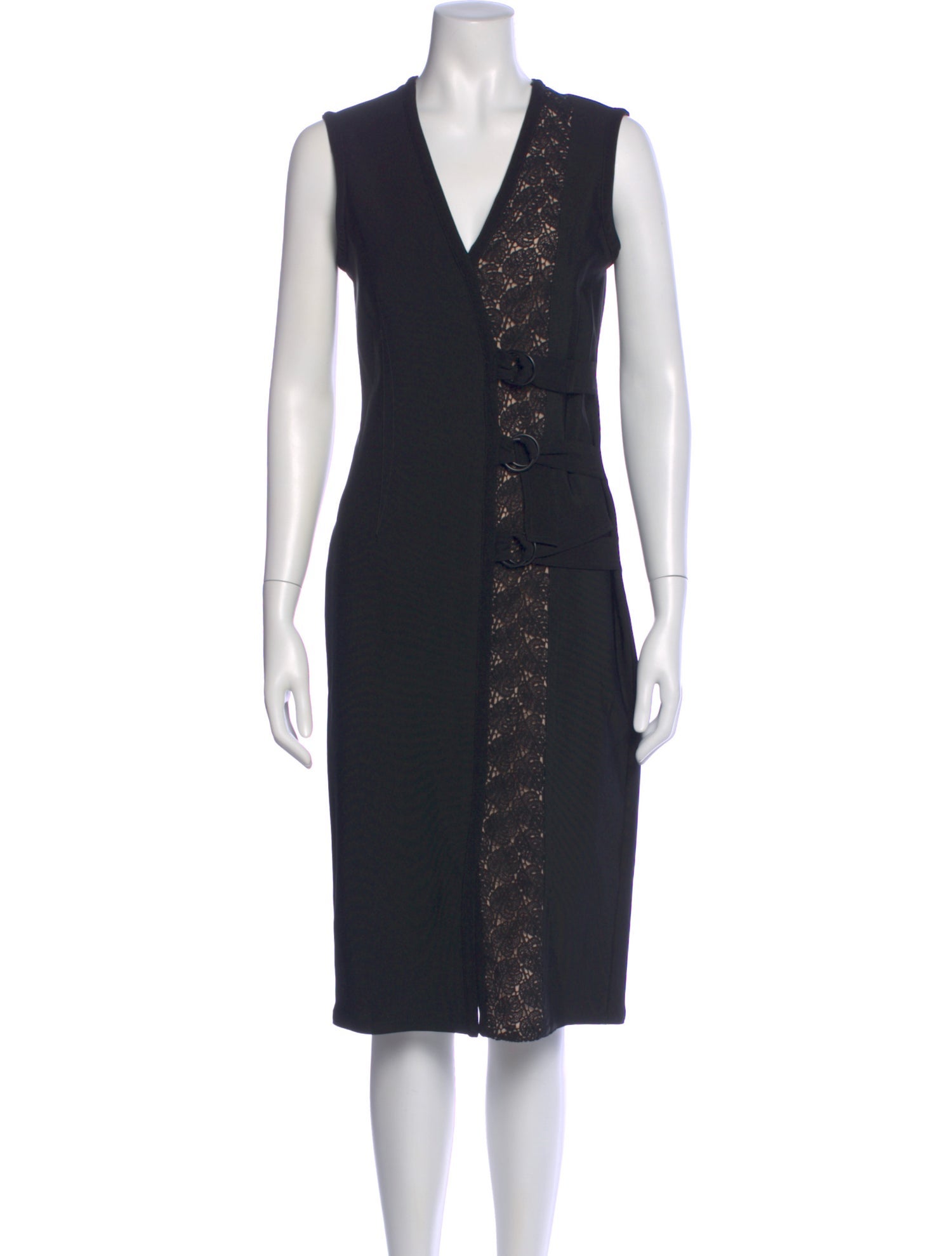 Yigal Azrouël V-Neck Midi Length Dress