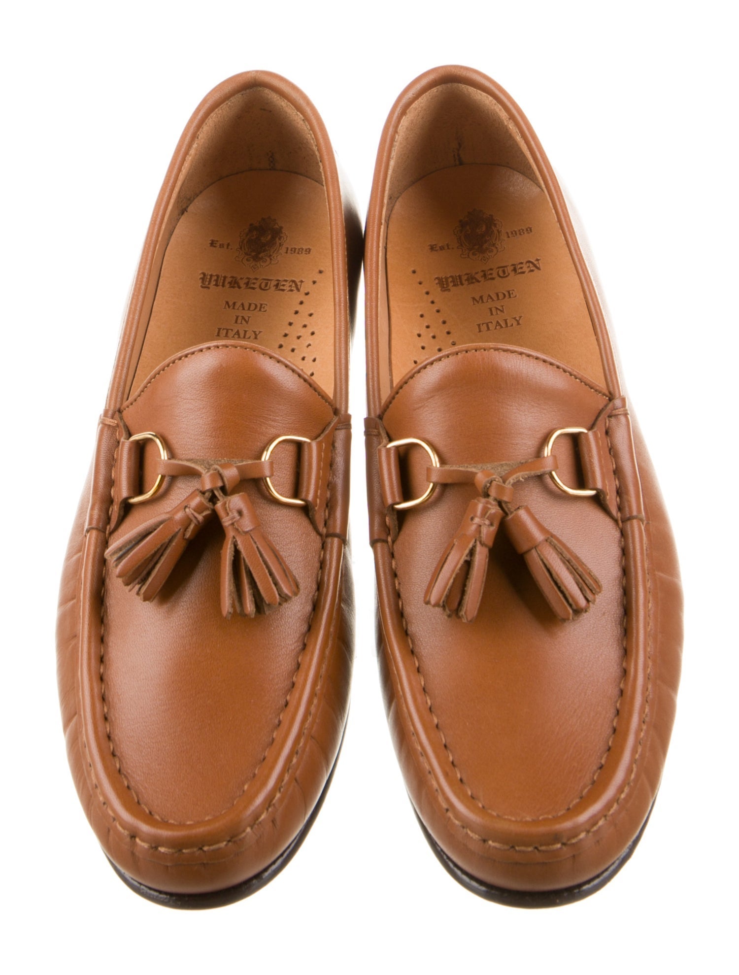 Yuketen Leather Tassel Accents Loafers
