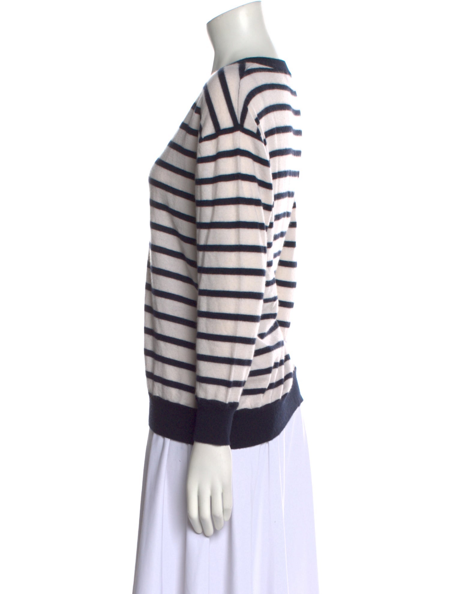 Lisa Yang Striped V-Neck Sweater