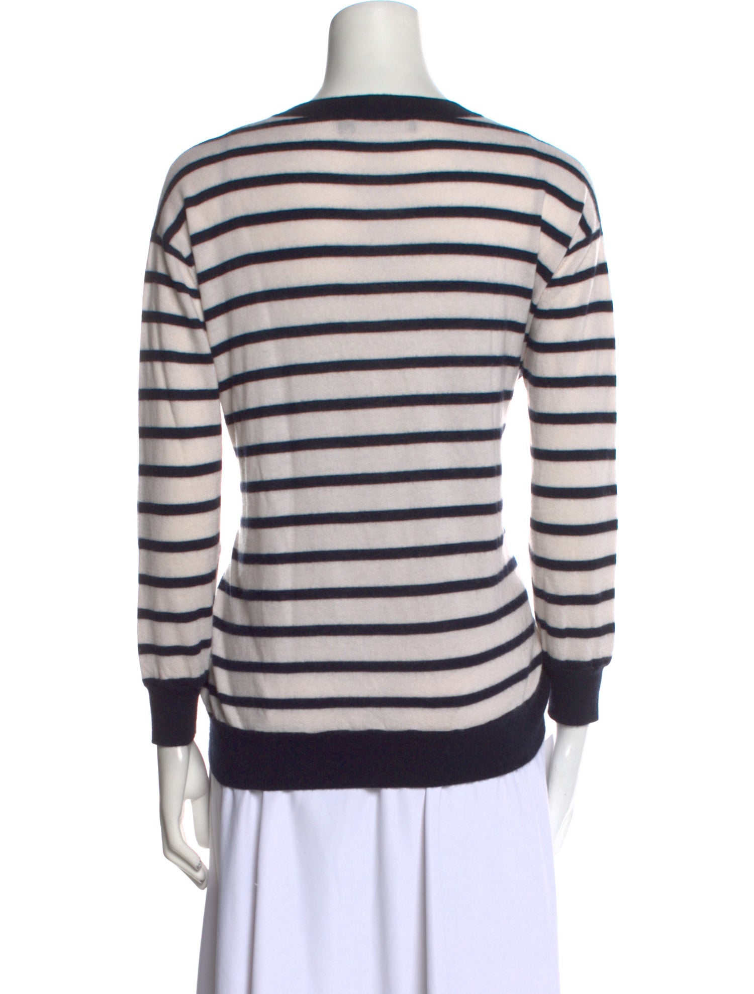 Lisa Yang Striped V-Neck Sweater