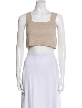 Lisa Yang Cashmere Square Neckline Crop Top