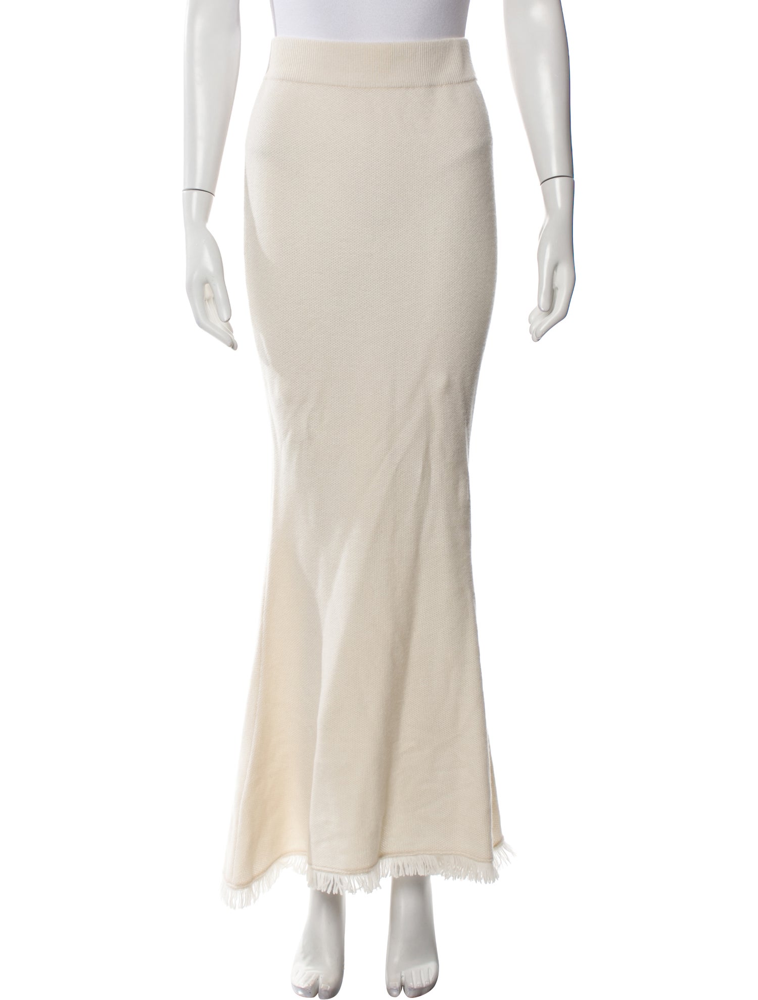 Lisa Yang Fringe Trim Accent Long Skirt