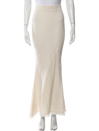 Lisa Yang Fringe Trim Accent Long Skirt