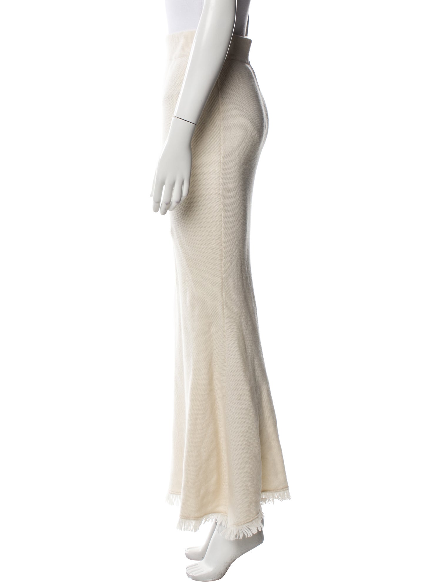 Lisa Yang Fringe Trim Accent Long Skirt