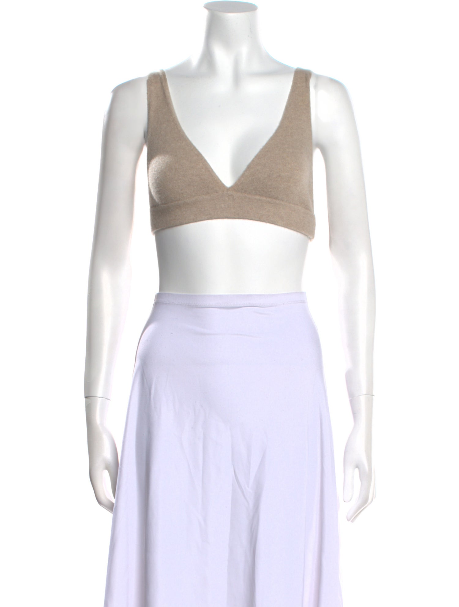 Lisa Yang Cashmere Plunge Neckline Crop Top