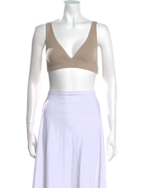 Lisa Yang Cashmere Plunge Neckline Crop Top