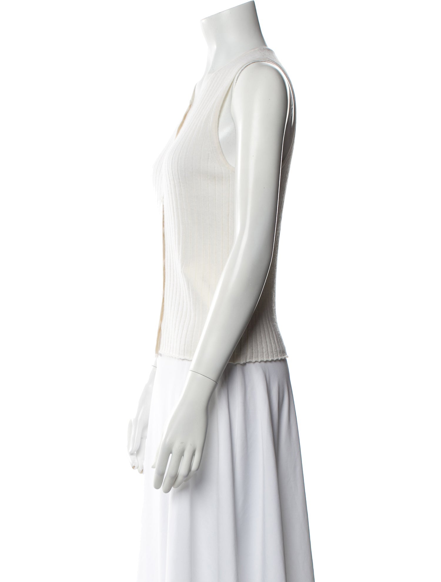 Faithfull The Brand Linen Crew Neck Button-Up Top