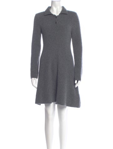 Pre-owned Lisa Yang Cashmere Mini Dress In Gray