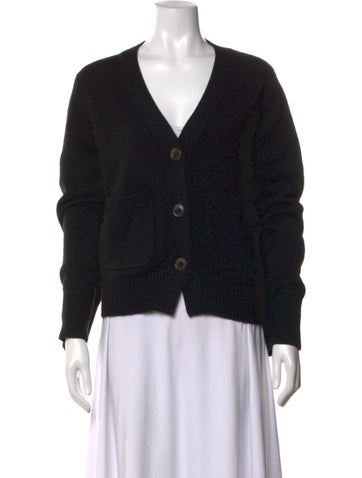 Pre-owned Lisa Yang Cashmere V-neck Sweater In Black