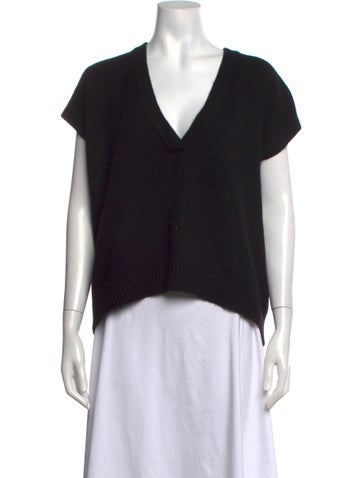 Pre-owned Lisa Yang Cashmere V-neck Sweater In Black