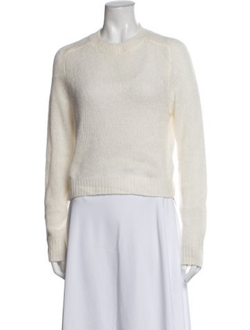 Pre-owned Lisa Yang Cashmere Crew Neck Sweater In White