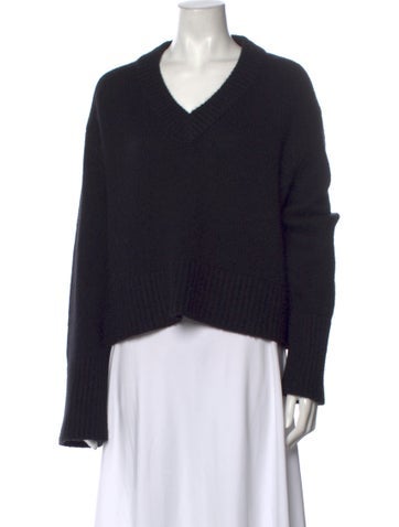 Pre-owned Lisa Yang Cashmere V-neck Sweater In Black