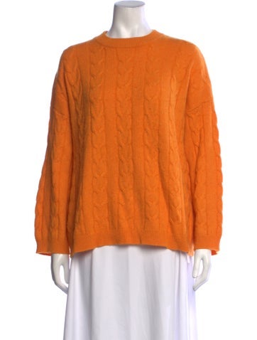 Pre-owned Lisa Yang Cashmere Crew Neck Sweater In Orange