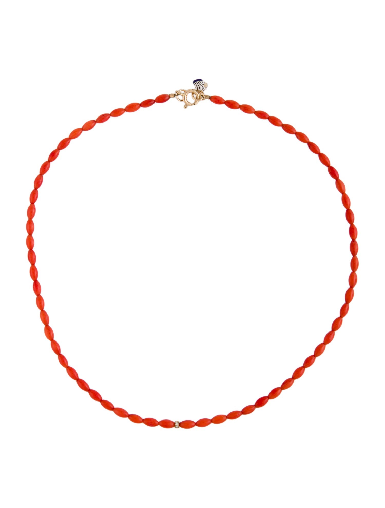 Yenden 14K Coral & Lapis Bead Strand Necklace
