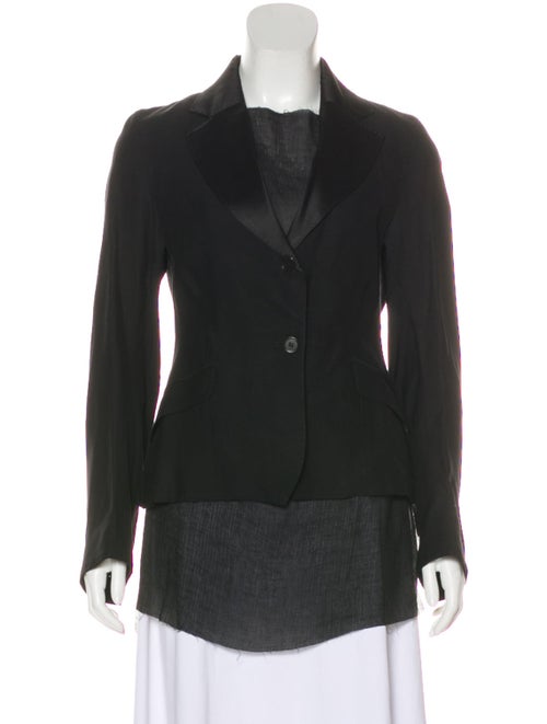 Yang Li Notch-Lapel Woven Blazer Black