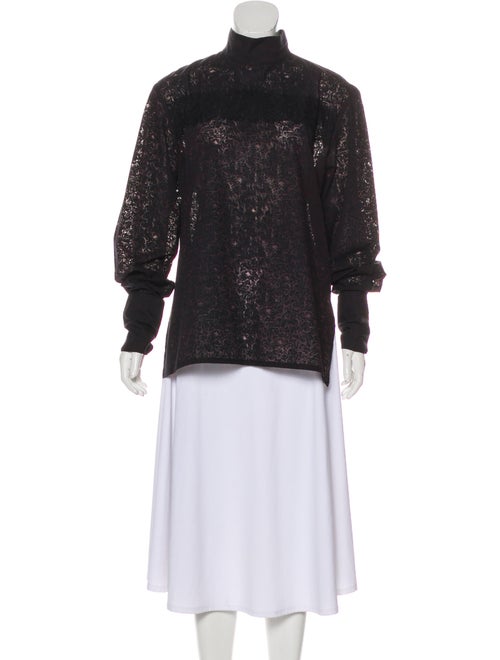 Yang Li Turtleneck Long Sleeve Blouse Blue