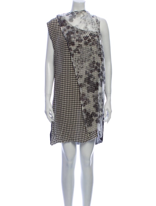 Yang Li Plaid Print Knee-Length Dress Black