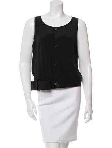 Yohji Yamamoto Silk Bow-Accented Top w/ Tags