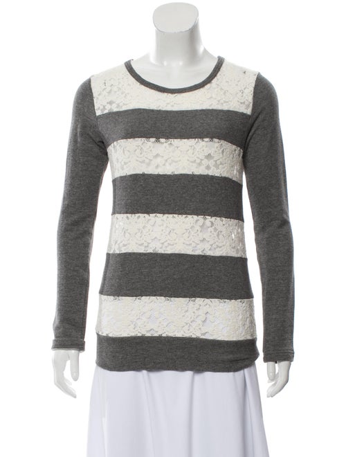 Yohji Yamamoto Lace Long Sleeve Top Grey