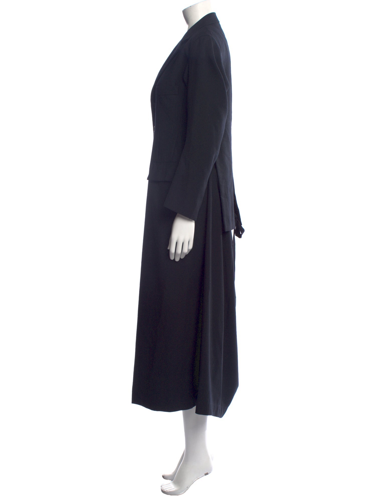 1980’s Y’s yohji yamamoto vintage coat Yohji Yamamoto dark blue oversized sculptural coat — 1980s
