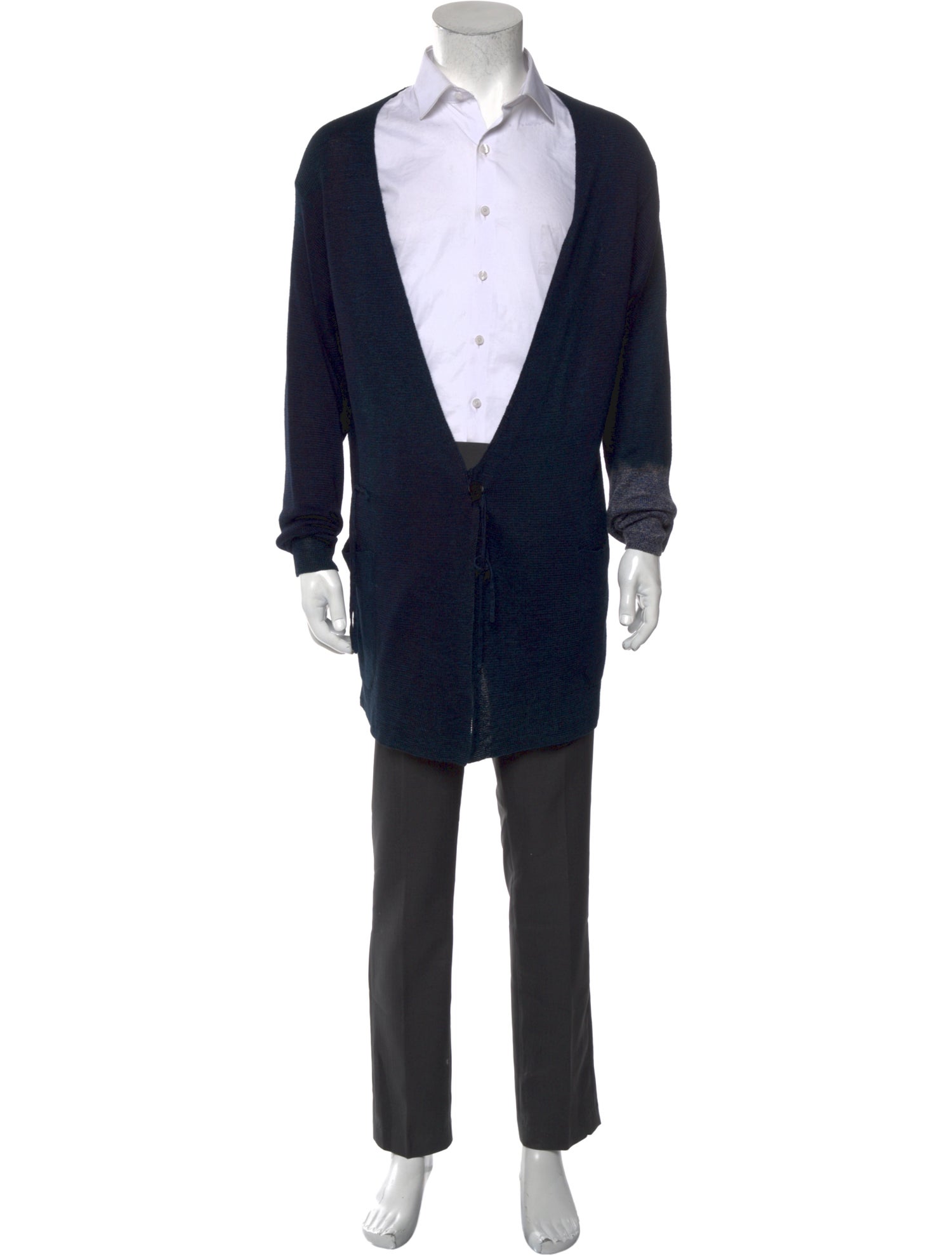 Yohji Yamamoto Open Front Long Sleeve Cardigan