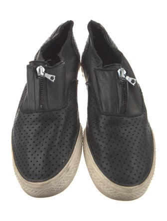 Yohji Yamamoto Leather Lasercut Accents Sneakers