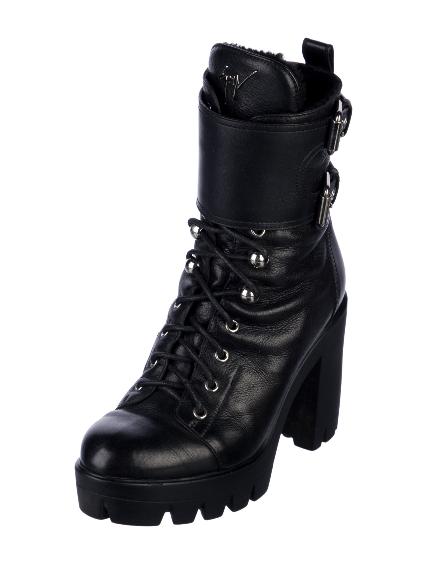 Giuseppe Zanotti Leather Combat Boots