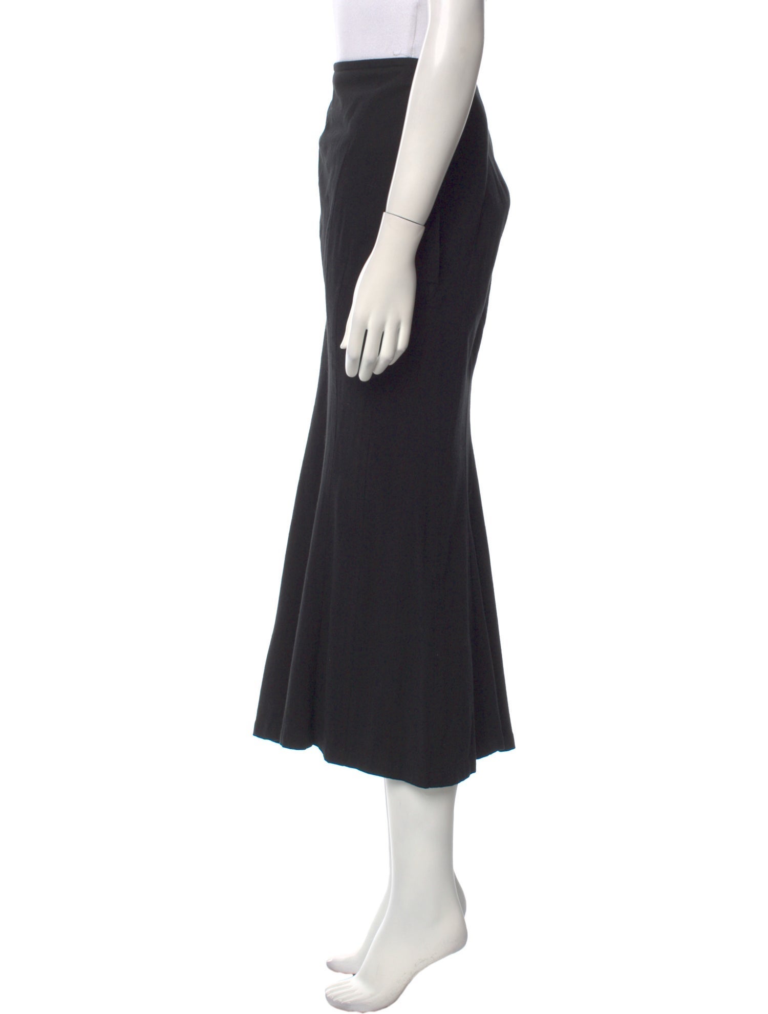 Yohji Yamamoto Pleated Accents Midi Length Skirt