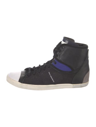 Yohji Yamamoto Leather Colorblock Pattern Sneakers