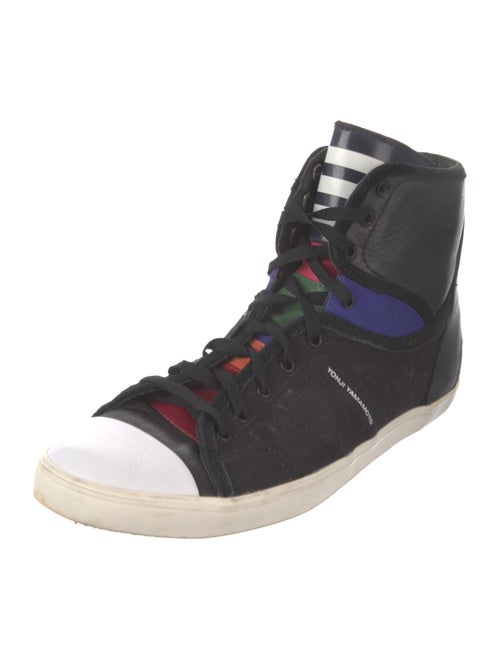 Yohji Yamamoto Leather Colorblock Pattern Sneakers