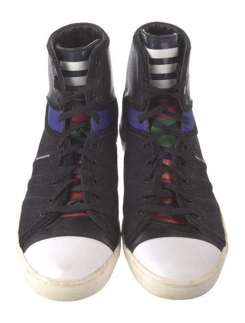 Yohji Yamamoto Leather Colorblock Pattern Sneakers