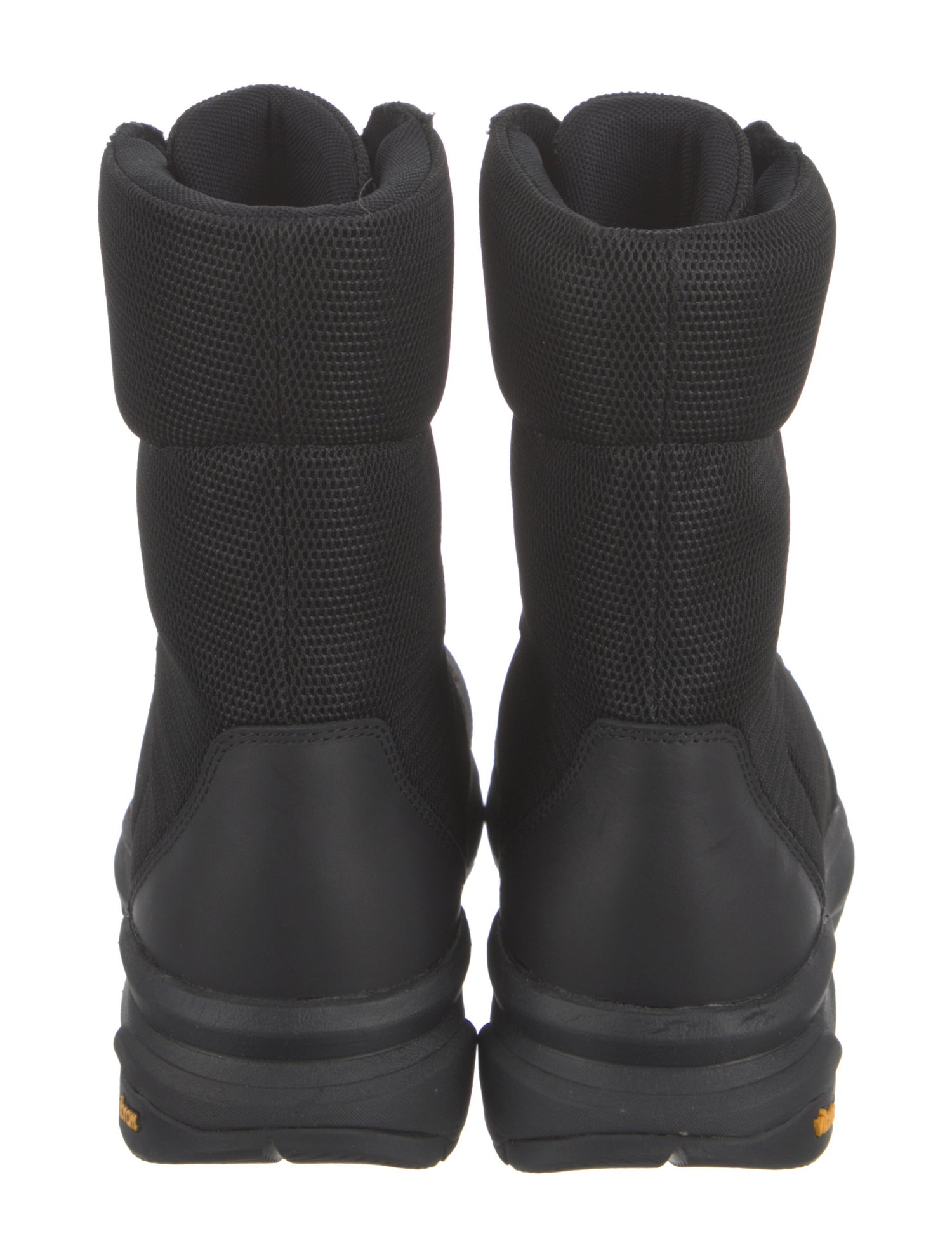 Yohji Yamamoto Nylon Leather Trim Embellishment Lace-Up Boots w/ Tags