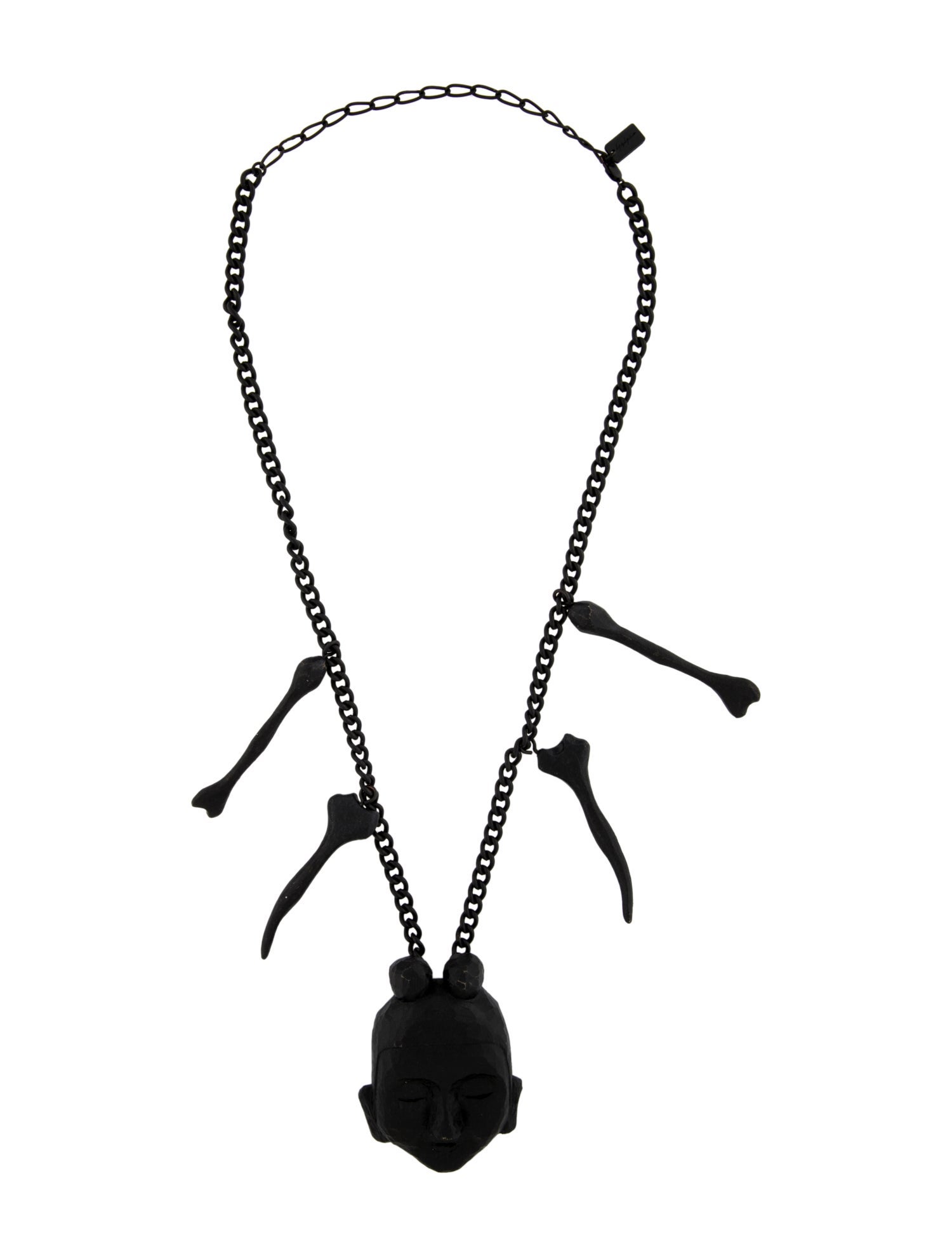 Yohji Yamamoto Wood Bodhisativa Pendant Necklace