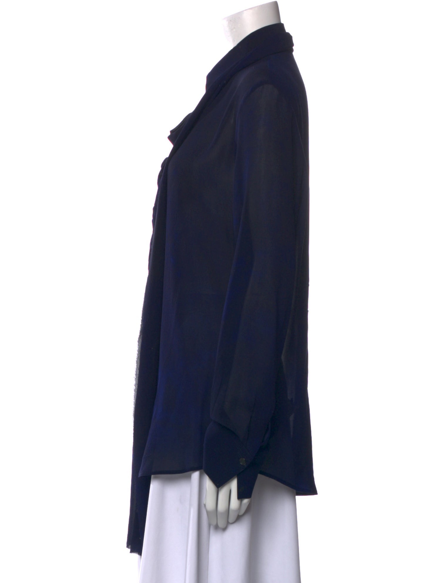 Yohji Yamamoto Silk Cowl Neck Blouse