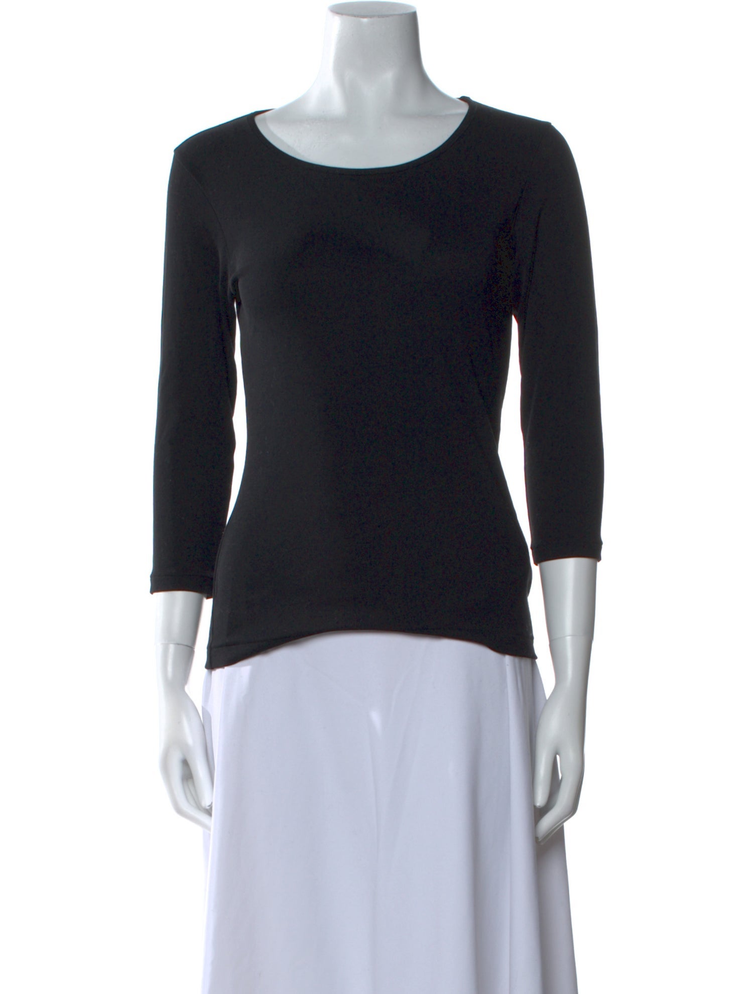 Yohji Yamamoto Bateau Neckline Three-Quarter Sleeve T-Shirt